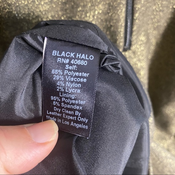 Black Halo Gold & Black Lined Dress NWT SZ10 - Picture 4 of 7